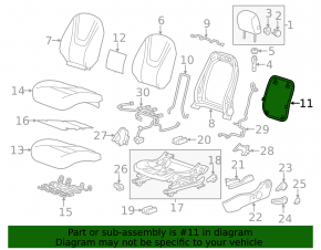 Накладка пассажирского сиденья задняя Chevrolet Volt 11-15 черная