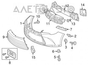 Bara față neagră pentru Toyota Camry V55 15-17 SUA, zgârieturi