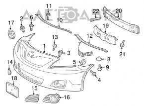 Эмблема решетки радиатора grill Toyota Camry v40 тычки на хроме