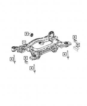 Подрамник задний Jeep Grand Cherokee WL 22-26 PHEV