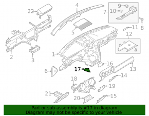 Накладка передней панели правая нижняя Ford Mustang mk6 15-23 черная