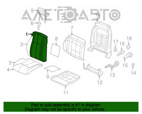 Водительское сидение Jeep Compass 11-14 без airbag, ткань черн