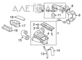 Воздухоприемник крышка VW Passat 20-22 2.0T