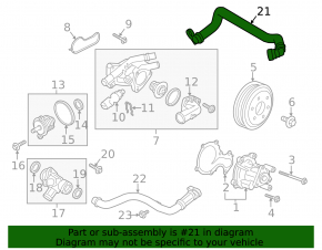 Патрубок охлаждения Ford Focus mk3 15-18 рест 1.0T