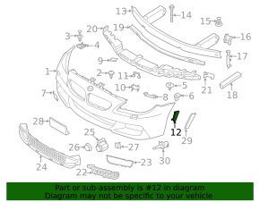 Кронштейн парктроника переднего бампера BMW 6 F06 F12 12-18 M пакет
