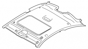 Обшивка потолка BMW 4 F32 14-20 Coupe, под люк, бежевая OYSTER