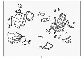 Водительское сидение Lexus RX300 RX330 RX350 RX400h 04-08 без airbag, кожа серое