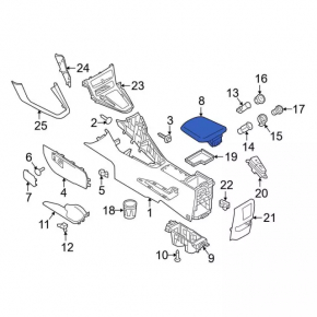 Подлокотник Ford Focus mk3 15-18 рест, бежевый, кожа