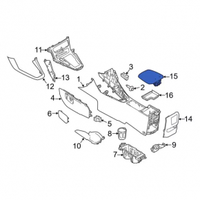 Подлокотник Ford Focus mk3 15-18 рест, бежевый, кожа