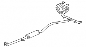 Silentiosul partea din spate cu teava dreapta pentru Honda Civic X FC 16-17 1.5T