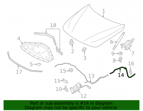 Трос открытия замка капота задняя часть BMW 4 F32/33-20 14-20 кабрио, Coupe, порван уплотнитель