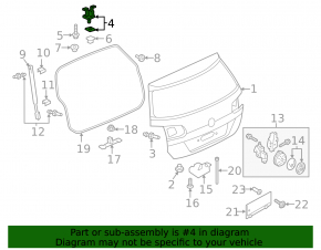 Петля двери багажника левая VW Taos 22-25