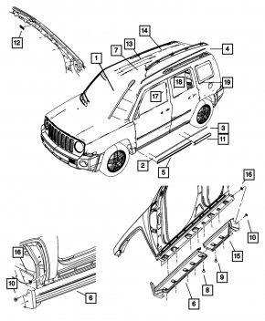 Protecția motorului Jeep Patriot 11-17