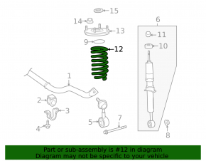 Пружина передняя правая Toyota Sequoia 08-16