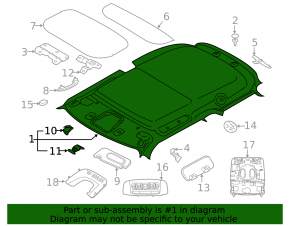 Обшивка потолка Mini Cooper F56 3d 14-24 под панораму, черный