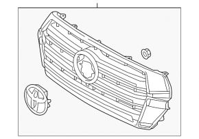 Решетка радиатора grill Toyota Land Cruiser 16-21