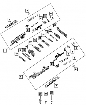Задняя панель Chrysler Pacifica 17-26 2 части