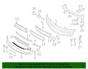 Bandă inferioară a barei de protecție față pentru Mini Cooper R56 R58 11-15 cromată