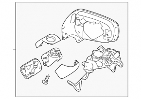 Зеркало боковое левое Subaru Forester 19-24 SK BSM, подогрев