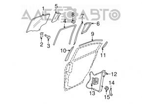 Стекло двери задней правой Mazda3 03-09