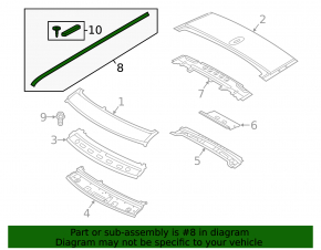 Накладка крыши левая Land Rover Range Rover 14-21 LWB