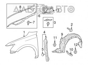 Уплотнитель решетки дворников правый Lexus CT200h 11-17