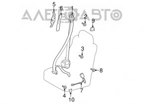Пассажирский ремень безопасности Lexus RX300 98-00 бежевый