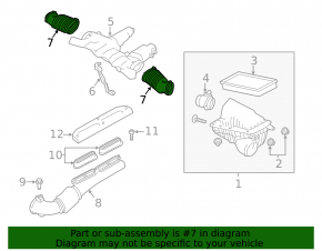Conductă de aer de la carcasa filtrului de aer, dreapta, Land Rover Range Rover 13-21 3.0