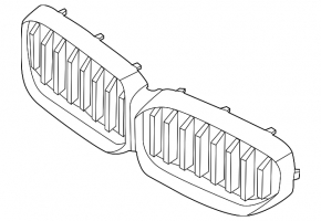 Grilă radiator BMW 5 G30 17-23 negru lucios