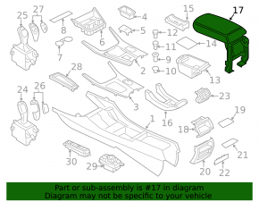 Подлокотник BMW X3 F25 11-17 кожа черная, со строчкой