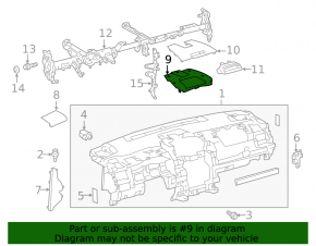 Накладка передней панели в сборе Toyota Camry v50 12-14 черная под часы, под датчик света, под динамик