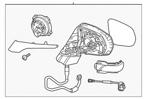 Oglinda laterala dreapta Lexus RX350 RX450h 21-22 semnal de viraj, incalzita, auto-dimming, BSM, camera