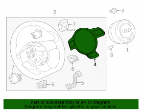 Накладка руля Audi A6 C7 12-18 черн, царапины