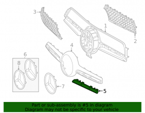 Молдинг решетки радиатора grill левый Mercedes W167 GLE 350 24-26