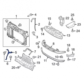 Планка замка капота Ford Fiesta 11-19