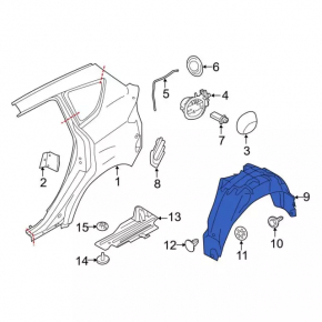Подкрылок задний левый Ford C-max MK2 13-18
