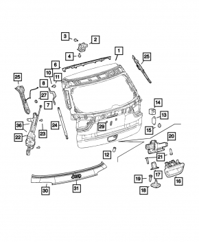Ручка двери багажника Jeep Compass 17-22 keyless