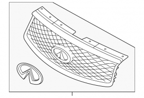 Решетка радиатора grill Infiniti QX50 16-17