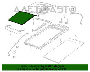 Ansamblu trapă panoramică Jeep Cherokee KL 14-23 panorama, cortină gri, pentru curățare