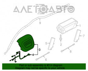 Подушка безопасности airbag в руль водительская Audi Q7 16-23 черн, тычка на хроме, востановленная