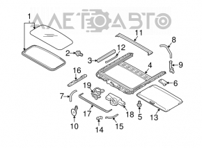 Стекло люка Subaru Outback 10-14