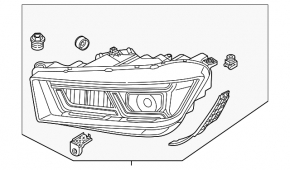 Фара передняя левая в сборе Audi Q5 80A 18-20 LED, AFS, с корректором EUR