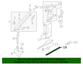 Накладка порога внешняя передняя правая Audi A3 8V 15-16 4d, 5d, черная