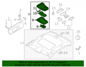 Плафон освещения передний Audi A4 B9 17-19 серый, под люк, царапины