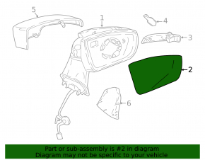 Oglindă stânga Ford Ecosport 18-22 asferică