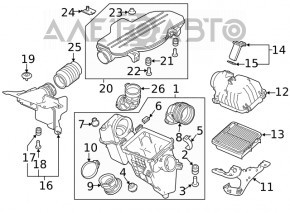Carcasa inferioară a carcasei filtrului de aer hibrid Honda Accord 18-22 2.0, suport defect