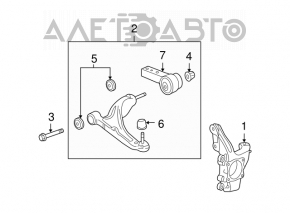 Цапфа передняя левая Acura MDX 07-13