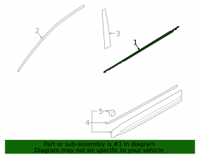Молдинг дверь-стекло центральный передний левый Subaru Forester 19-24 хром