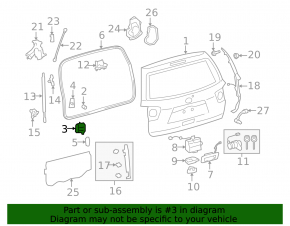 Отбойник двери багажника правый Toyota Sequoia 08-16
