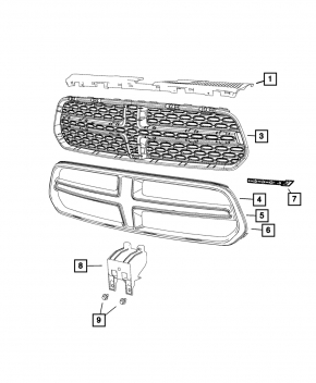 Эмблема надпись Dodge решетки радиатора grill Dodge Durango 14-20